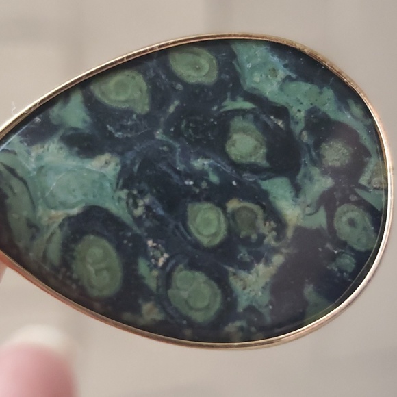 New Gold Wrapped Kambaba Jasper Teardrop Unisex Pendant. - Picture 9 of 12